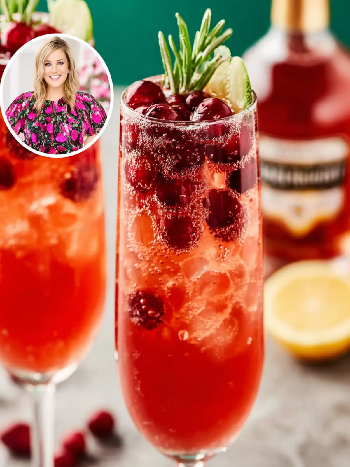 Poinsettia Cocktail (Cranberry Champagne Cocktail) First Image