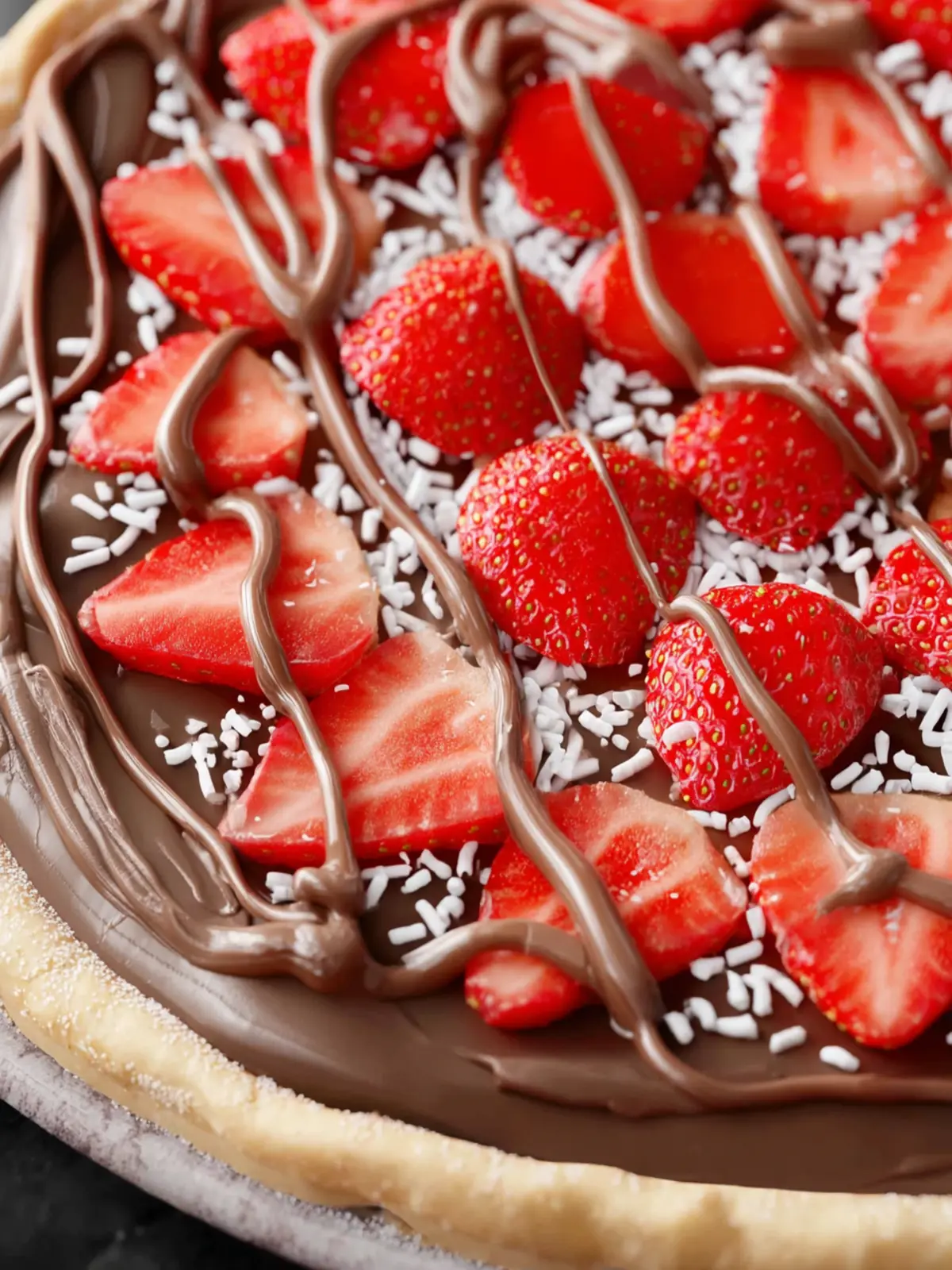 Strawberry Nutella Dessert Pizza First Image