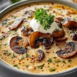 Slow Cooker Creamy Mushroom Soup First Image
