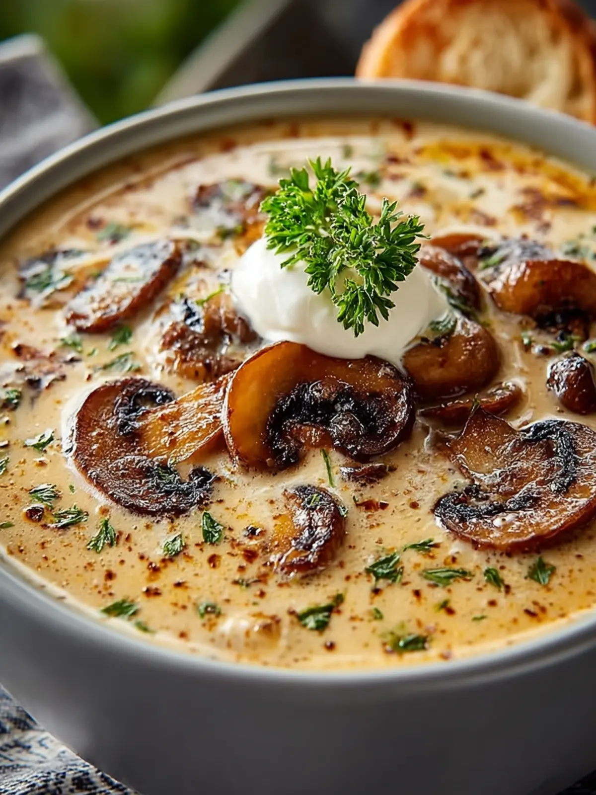 Slow Cooker Creamy Mushroom Soup First Image