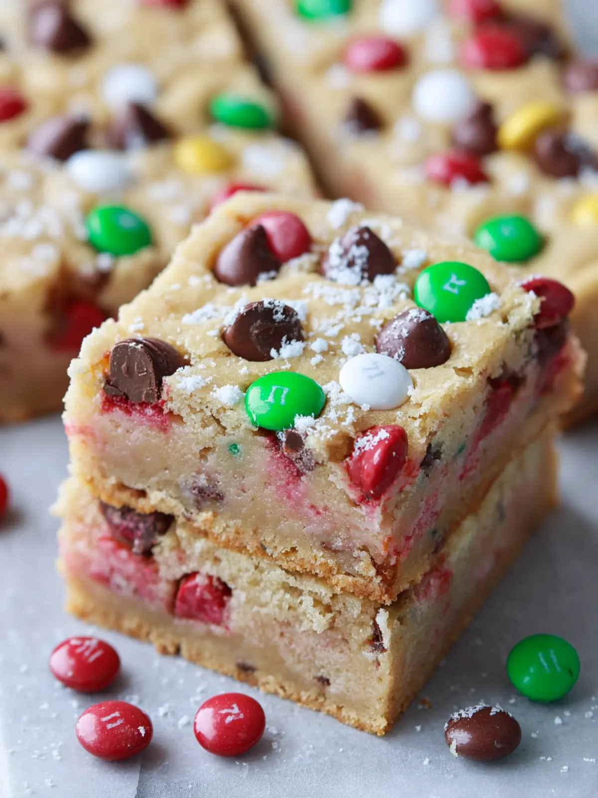 Christmas M&M Cookie Bars First Image