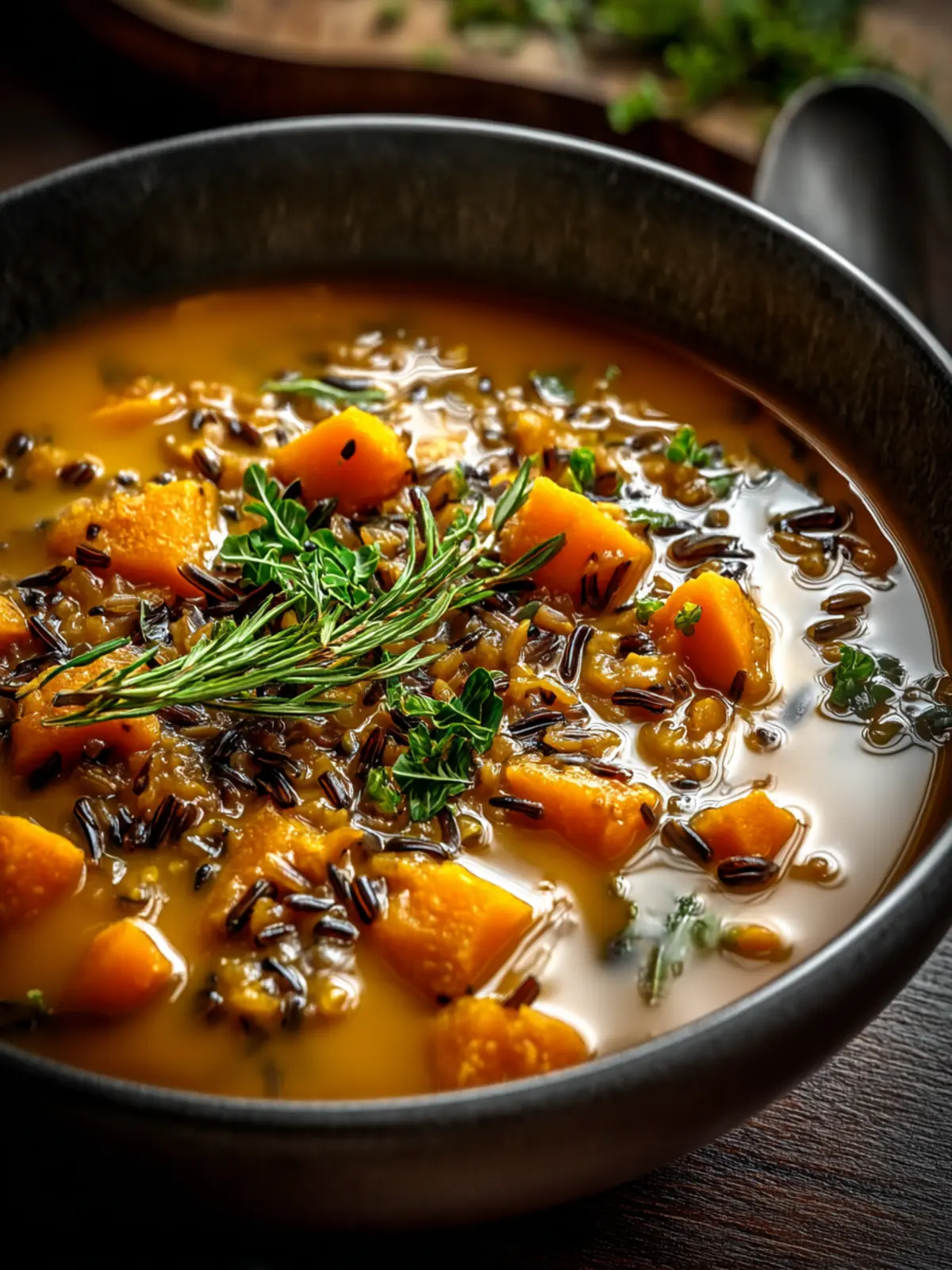 Nourishing Vegan Pumpkin Wild Rice Soup for Cozy Nights First Image