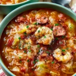 Slow Cooker Cabbage and Sausage Soup First Image