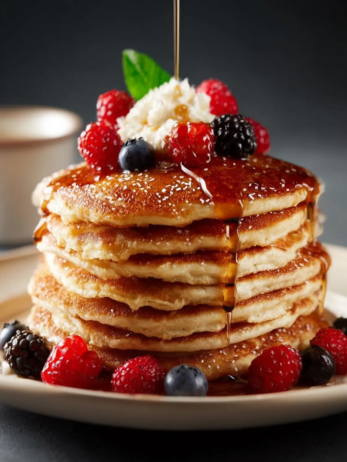 Vanilla Cinnamon Buttermilk Pancakes First Image