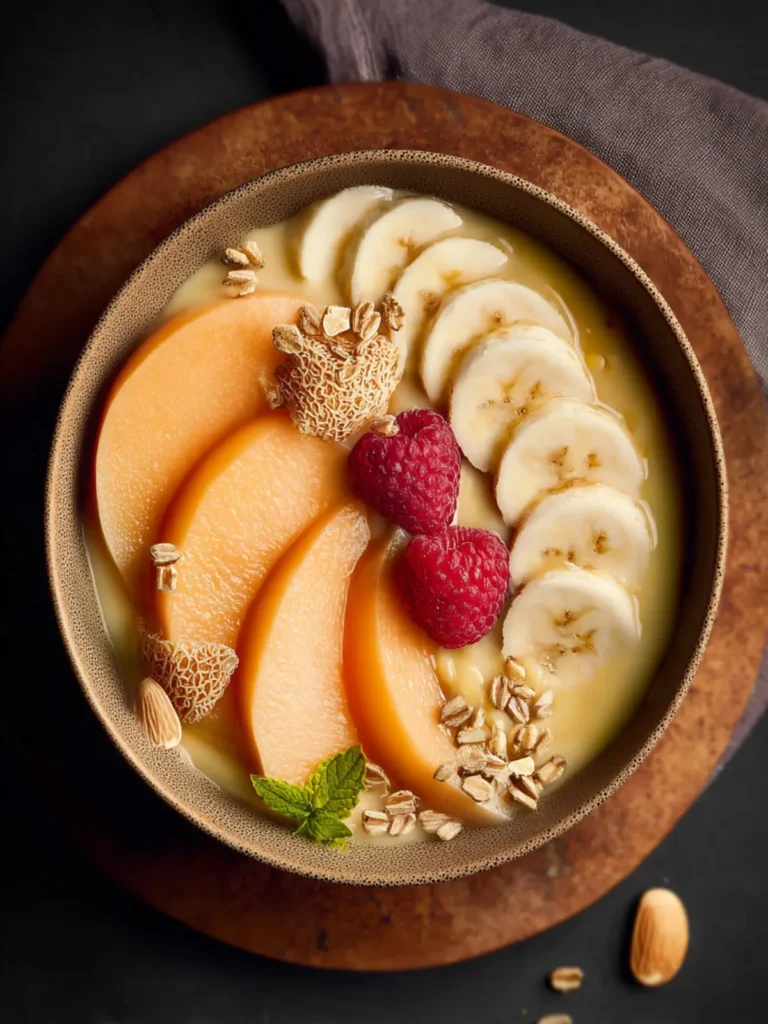 Heavenly Cantaloupe and Banana Smoothie Bowl Recipe First Image