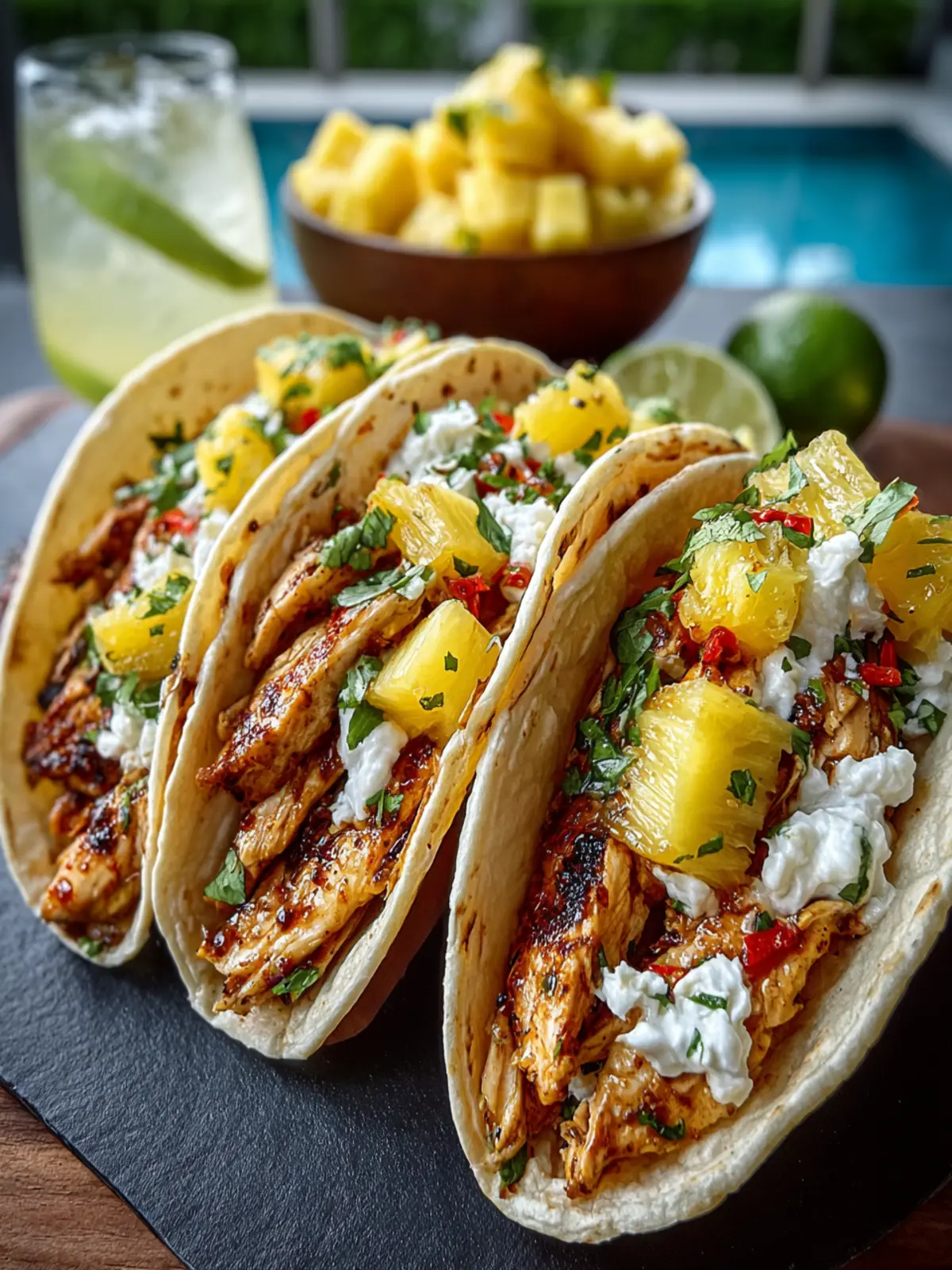 One Pan Chicken and Pineapple Tacos First Image
