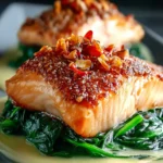 Baked Salmon Spinach Recipe First Image