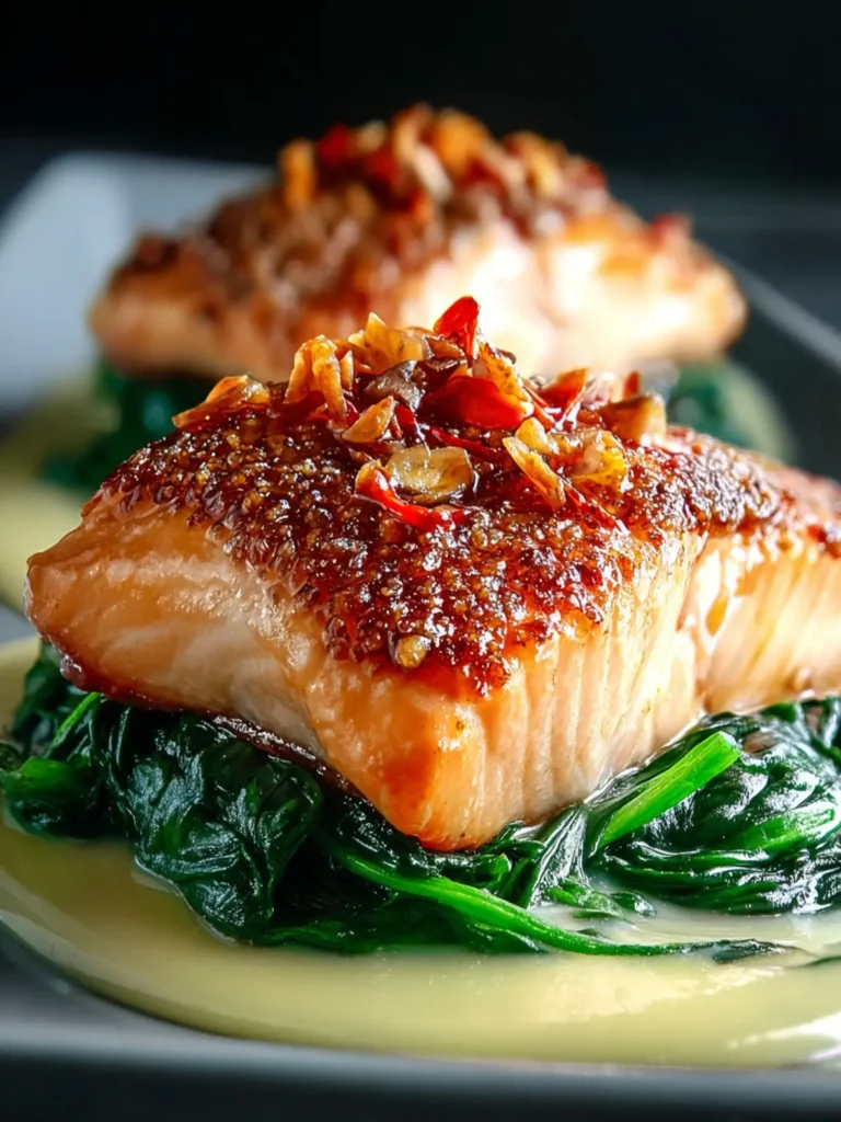 Baked Salmon Spinach Recipe First Image
