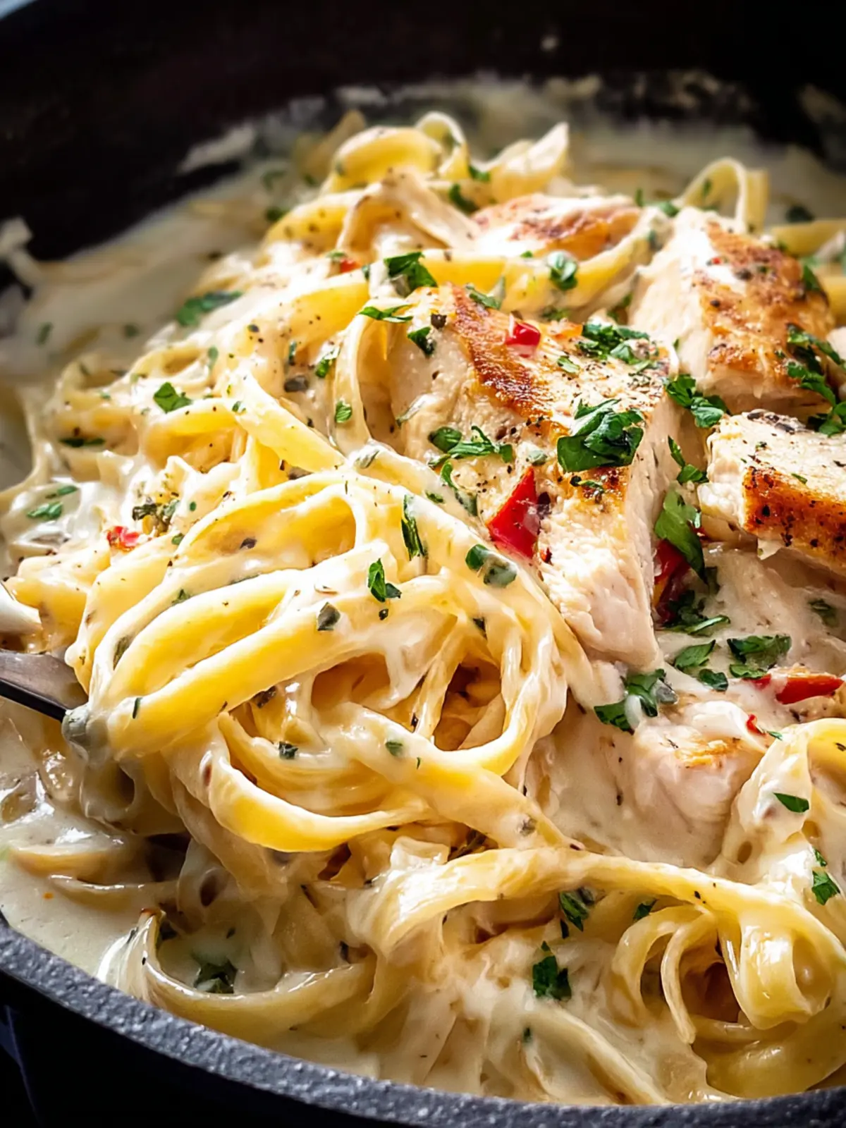Creamy One Pot Chicken Alfredo Pasta First Image