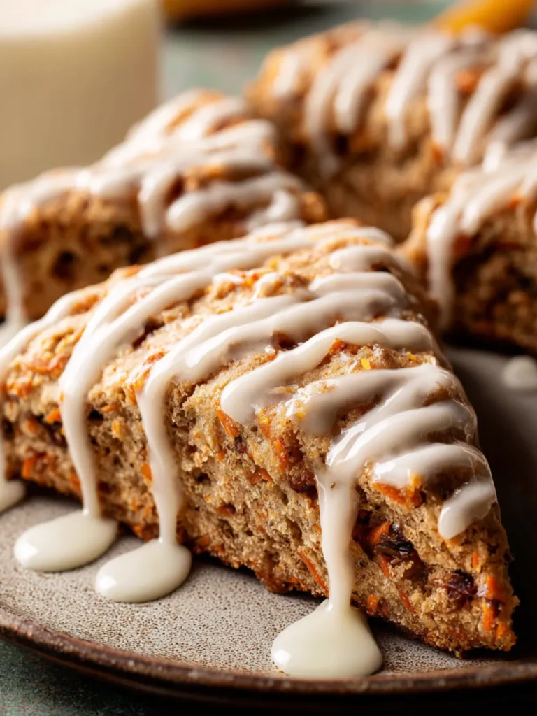 Easy Carrot Cake Scones with Cream Cheese Glaze First Image