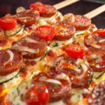 Hot Honey Pizza Sausage Skewers First Image