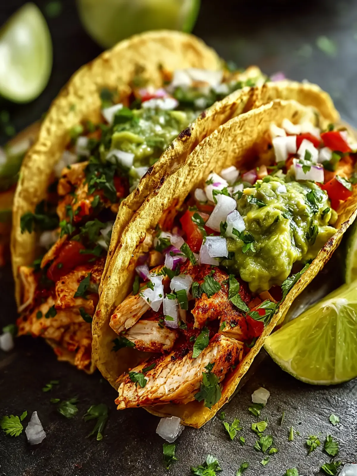 Savor Authentic Chicken Street Tacos with Fresh Guacamole First Image