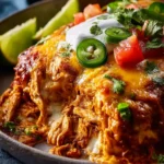 Slow Cooker Chicken Enchilada Casserole First Image