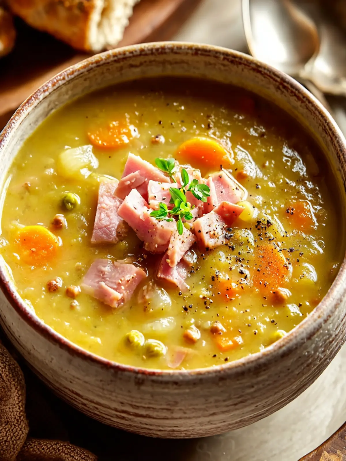 Comforting Split Pea Soup with Ham Recipe You’ll Love First Image