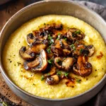 Creamy Garlic Polenta With Mushrooms First Image