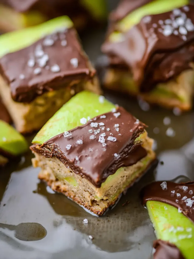 Small-Batch Chocolate Dipped Green Apple Blondies First Image