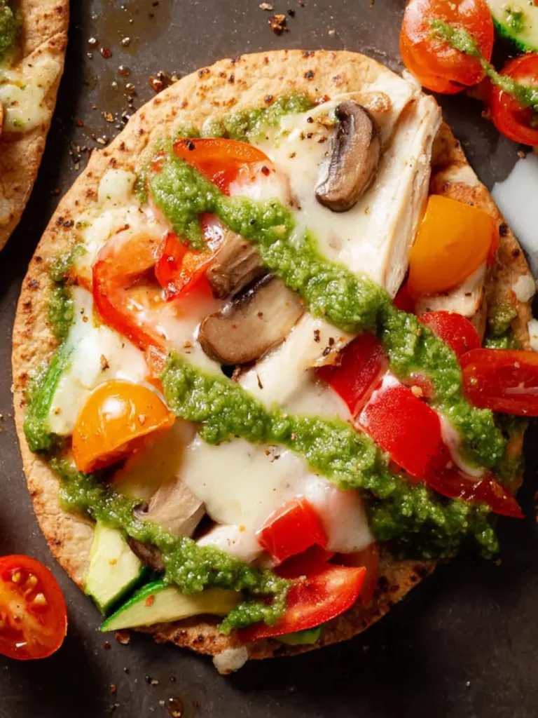 Pita Bread Pizza with Pesto First Image