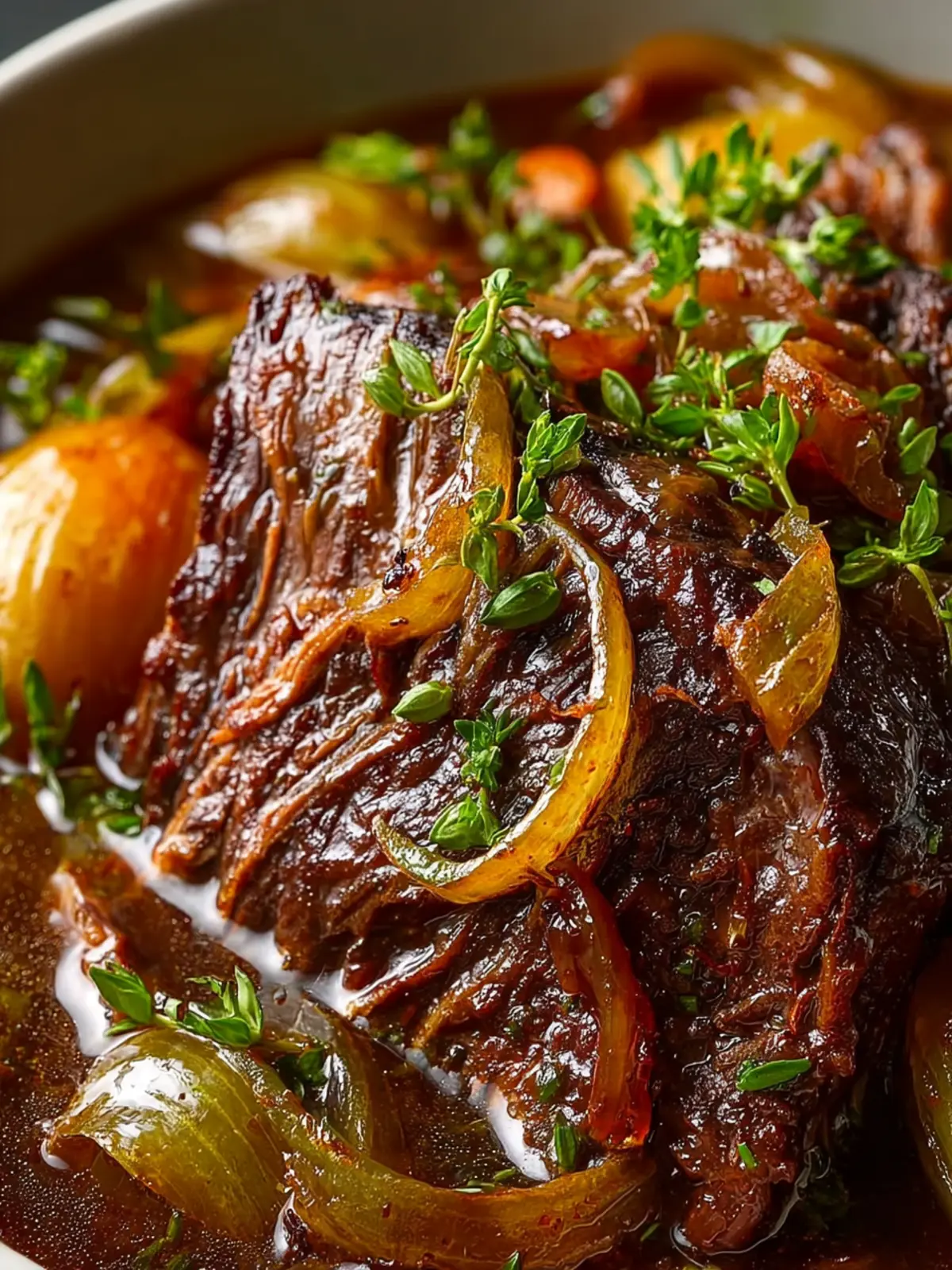 Slow Cooker French Onion Pot Roast First Image