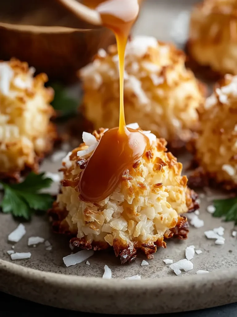 No Bake Salted Caramel Coconut Macaroons First Image