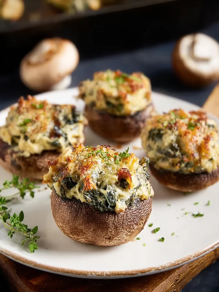Spinach Artichoke Stuffed Mushrooms First Image