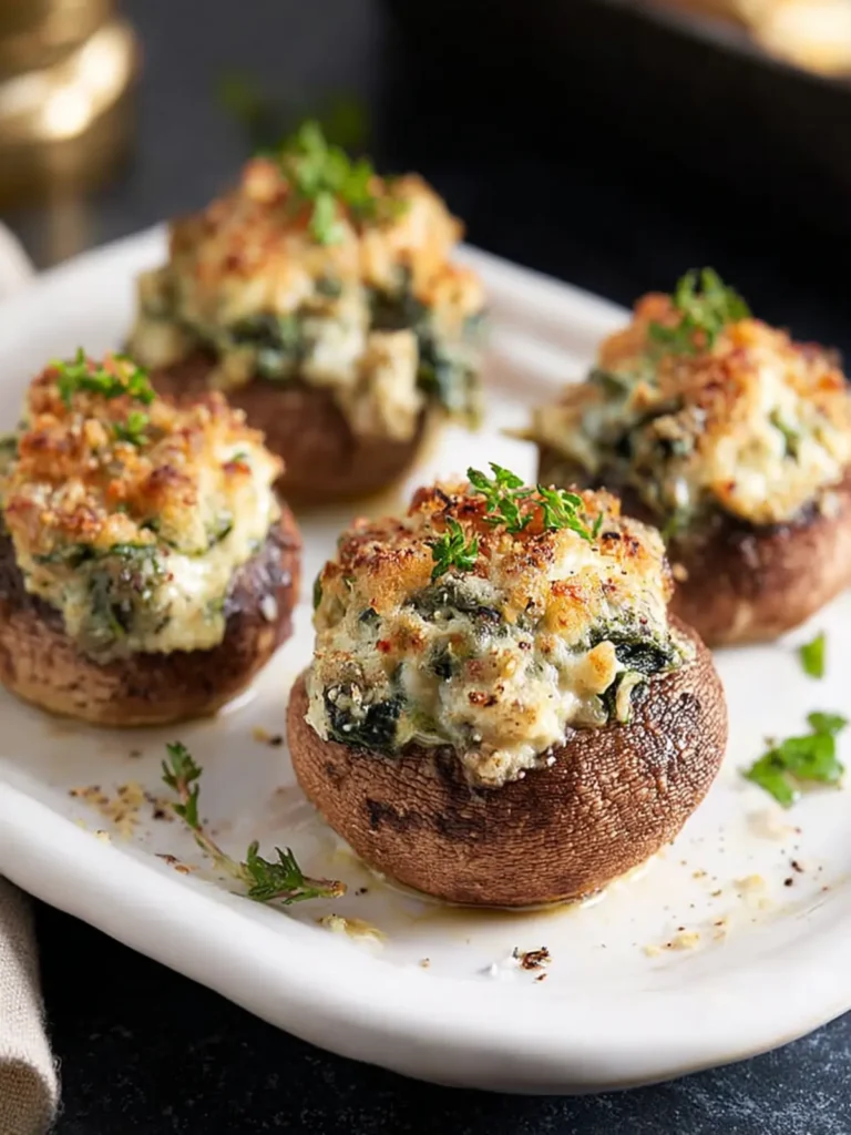 Spinach Artichoke Stuffed Mushrooms First Image