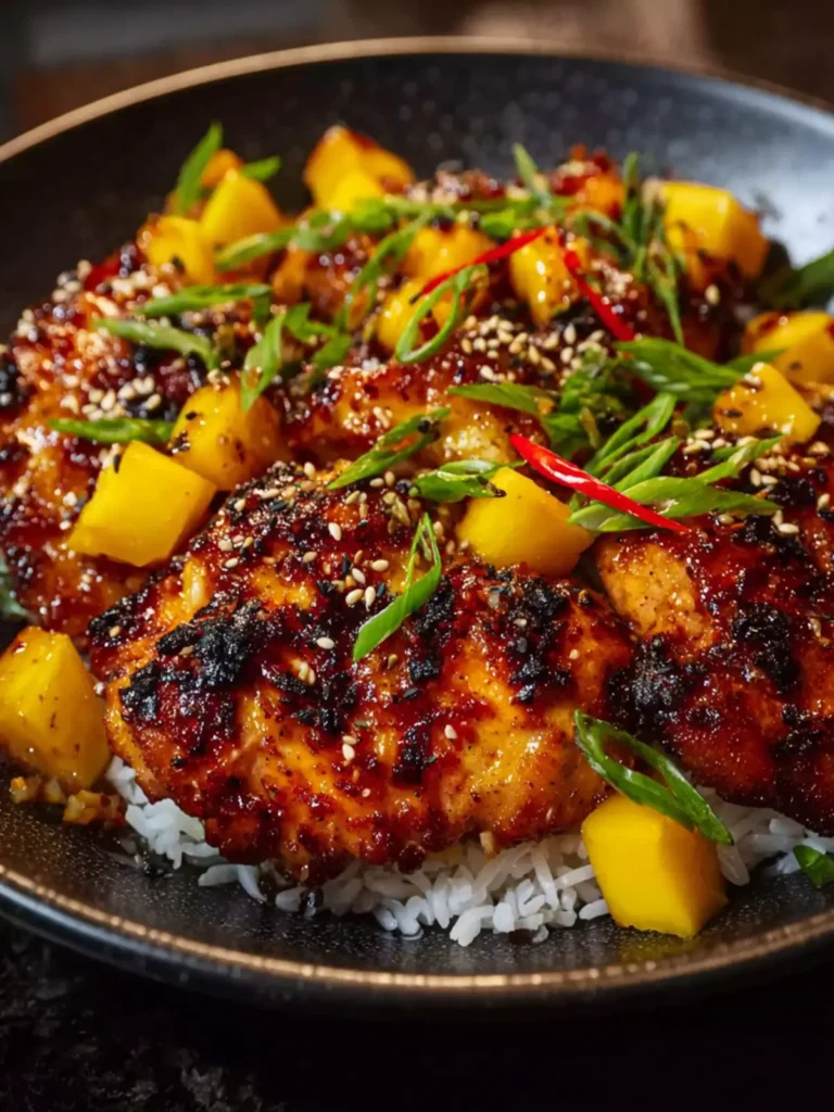 asian mango glazed chicken First Image