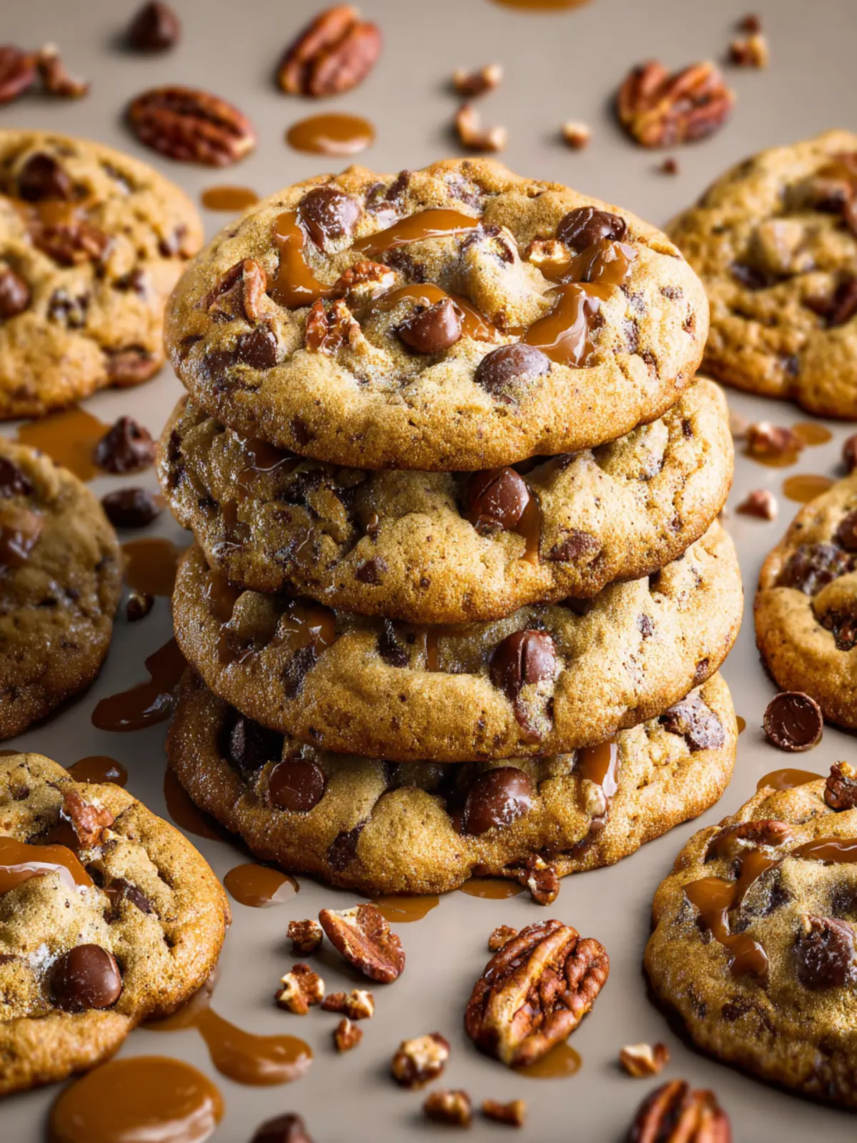 Caramel Pecan Chocolate Chip Cookies That Melt Hearts