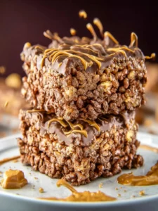 Chocolate and Peanut Butter Krispie Bars First Image