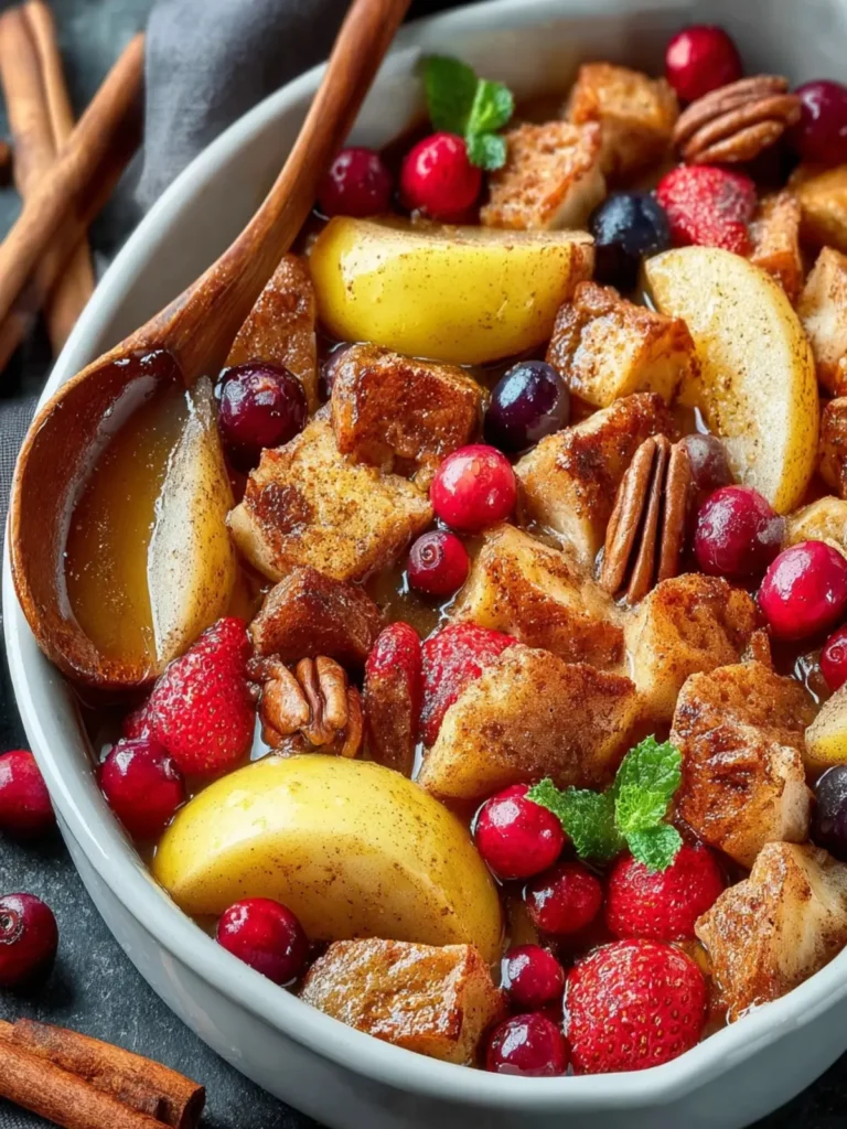 Fruit Bake Dessert with Cinnamon and Nutmeg First Image