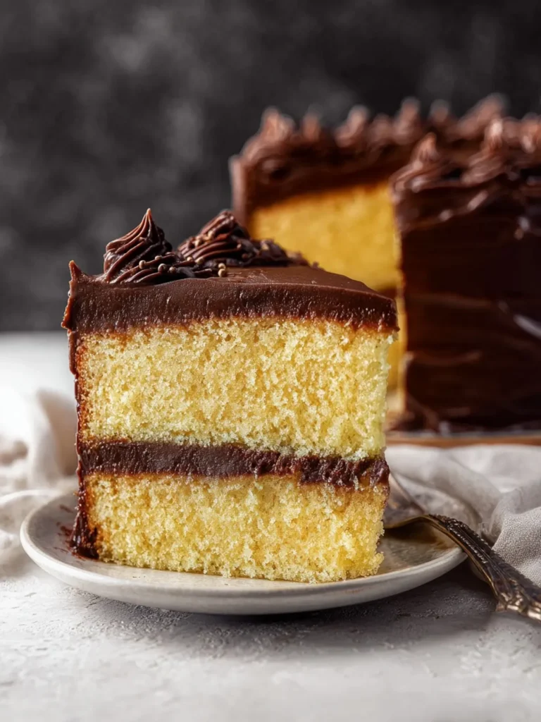 Yellow Cake with Chocolate Frosting First Image